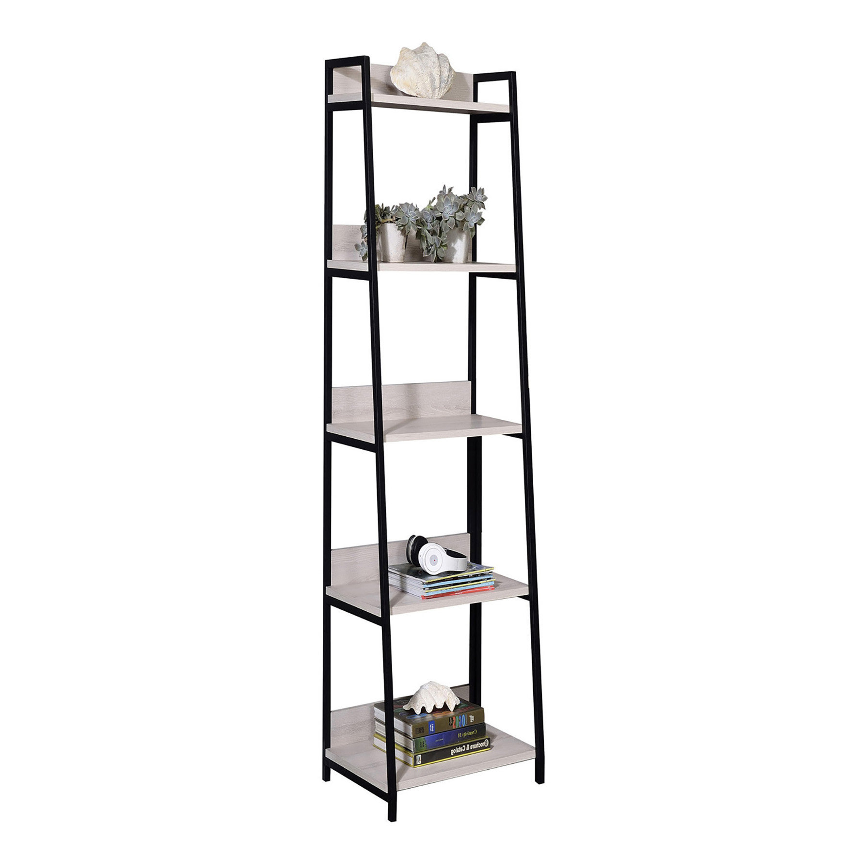 Wendral Natural & Black Bookshelf (5-Tier, 16