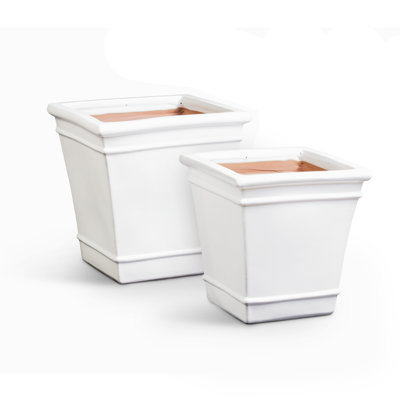 Pots en faïence blanche Duetto