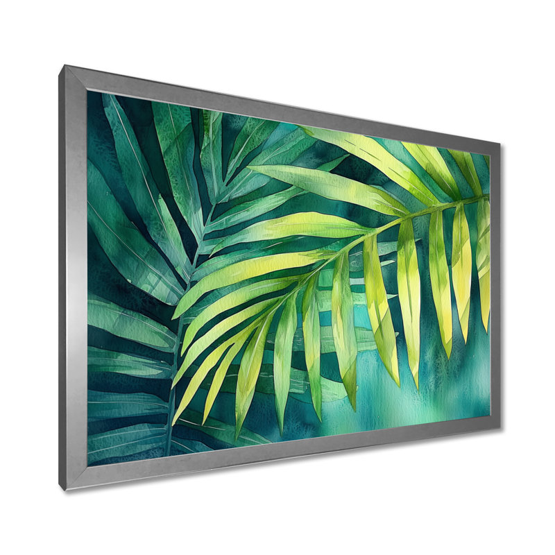 Collayer Green Tropical Safari Palms I - palmiers et palmiers, art mural, Reproduction encadrée d'une seule photo