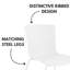 Bali Pair of Kitchen Chairs - Ribbed Plastic Seat with Matching Metal Legs-317693699