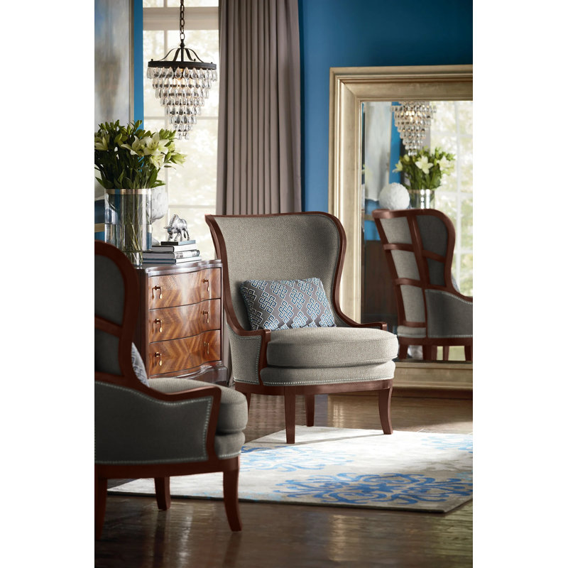 Fauteuil à oreilles 32,5 po Lawson, 9508 Poplpropylène sable / oléfine, Noyer, Nickel