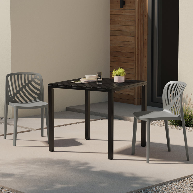 Ensemble de 2 chaises de patio empilables, Grey