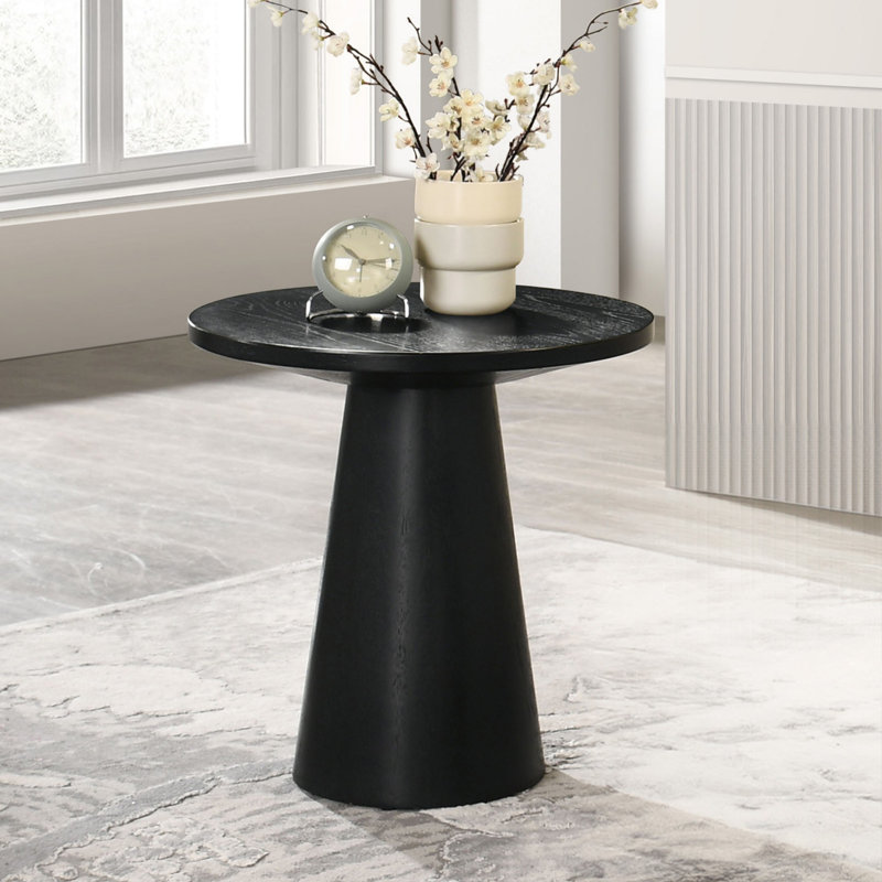 Table de bout à style contemporain, Noir