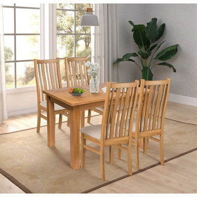 Sorrento 4 - Person Extendable Solid Oak Dining Set