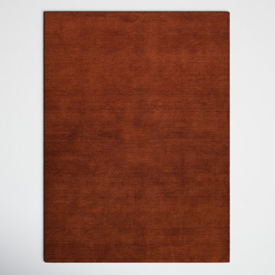 Magdaline Hand Loomed Wool Rust Area Rug