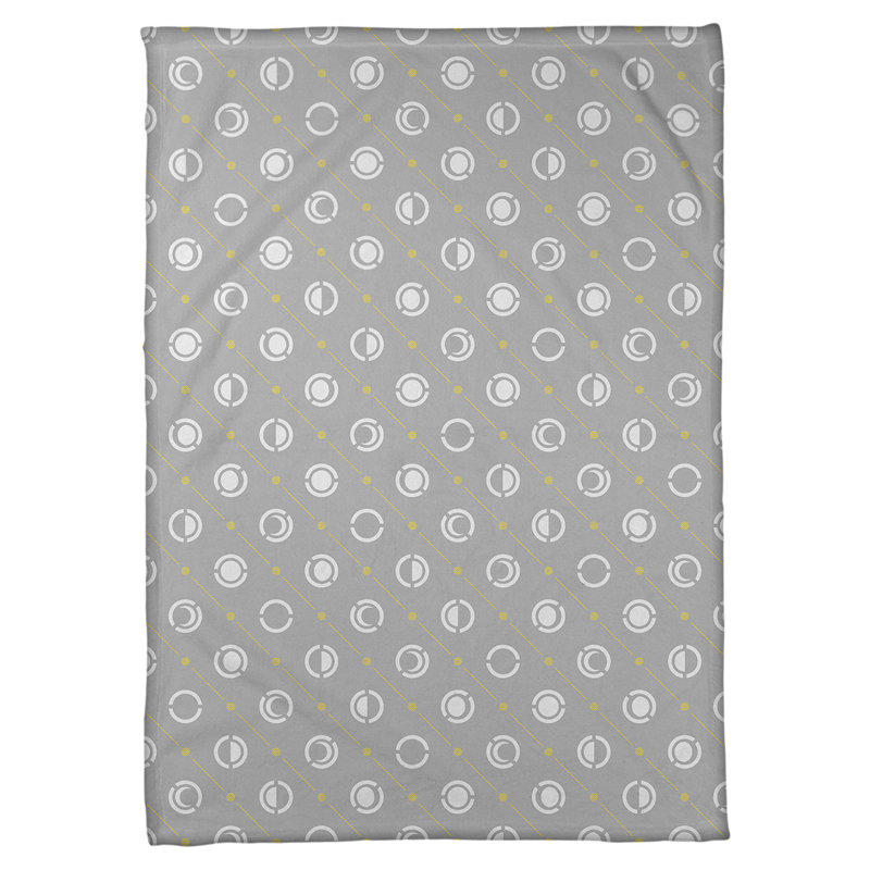 Couverture polaire moon phases, l 60 po x L 80 po, Jaune