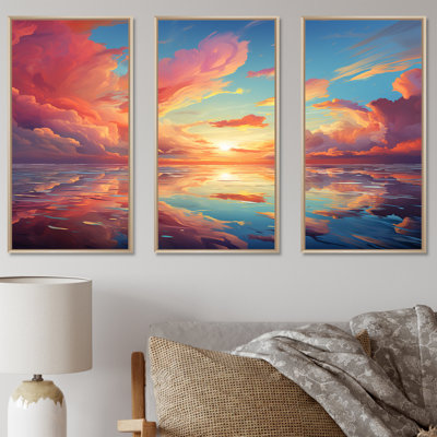 Neo impressionnisme infusé ciel rêverie - ensemble d'art mural ciel
