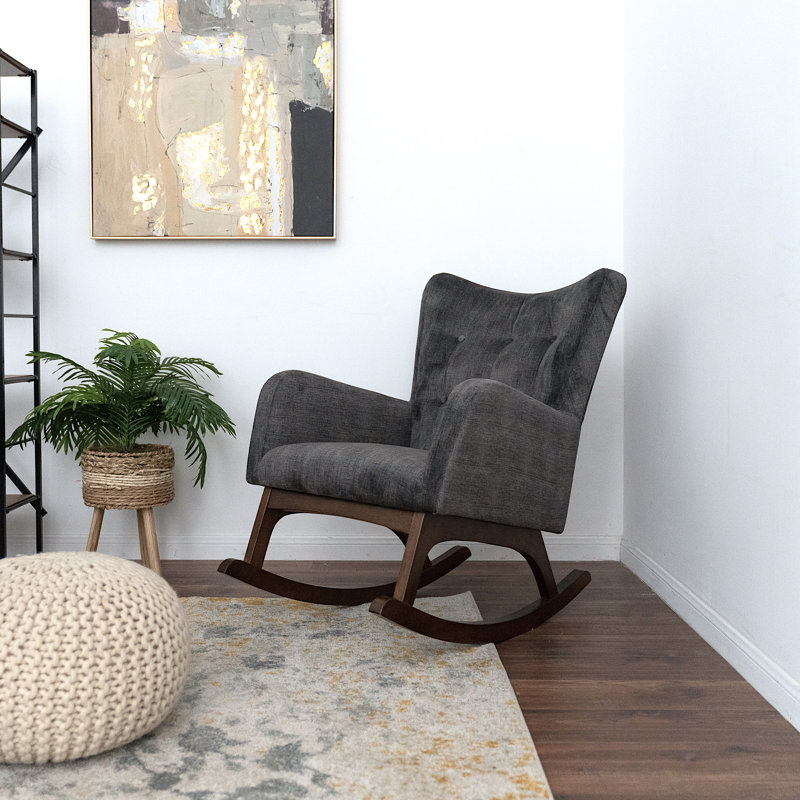 Chaise berçante Aditri, Velours gris