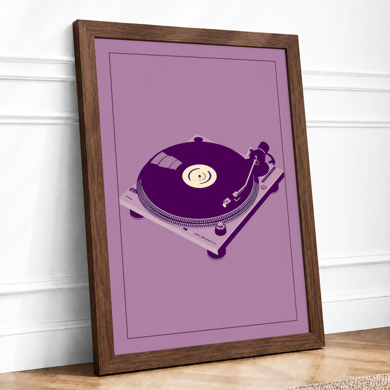 Vinyl Reverie Minimalist - Framed Print, Walnut, A1 - 84.1 x 59.4 cm