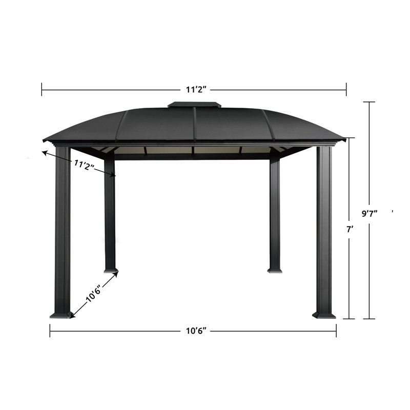 Pavillon de jardin en aluminium Cambridge, Remise de rangement en plastique x P 11 po