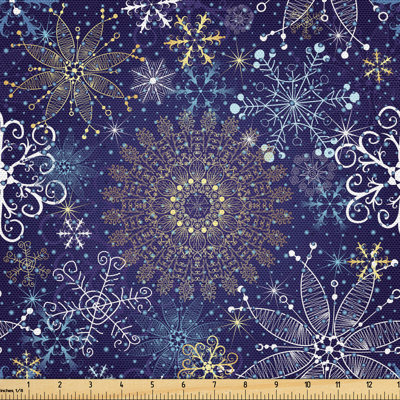 Akerley Snowflakes Christmas Art Fabric