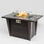 Foyer de table au propane 42 po 42 po, foyer carré en acier de 50000 BTU avec pare-vent en verre pour terrasse de jardin