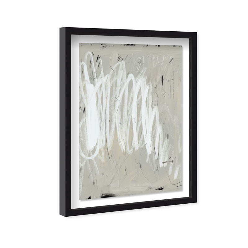 Monochromatic 1 Shadowbox Abstract Print by Oliver Gal, Black Frame, 10 x 15, 37.5"H x 25.5"W, Black Frame