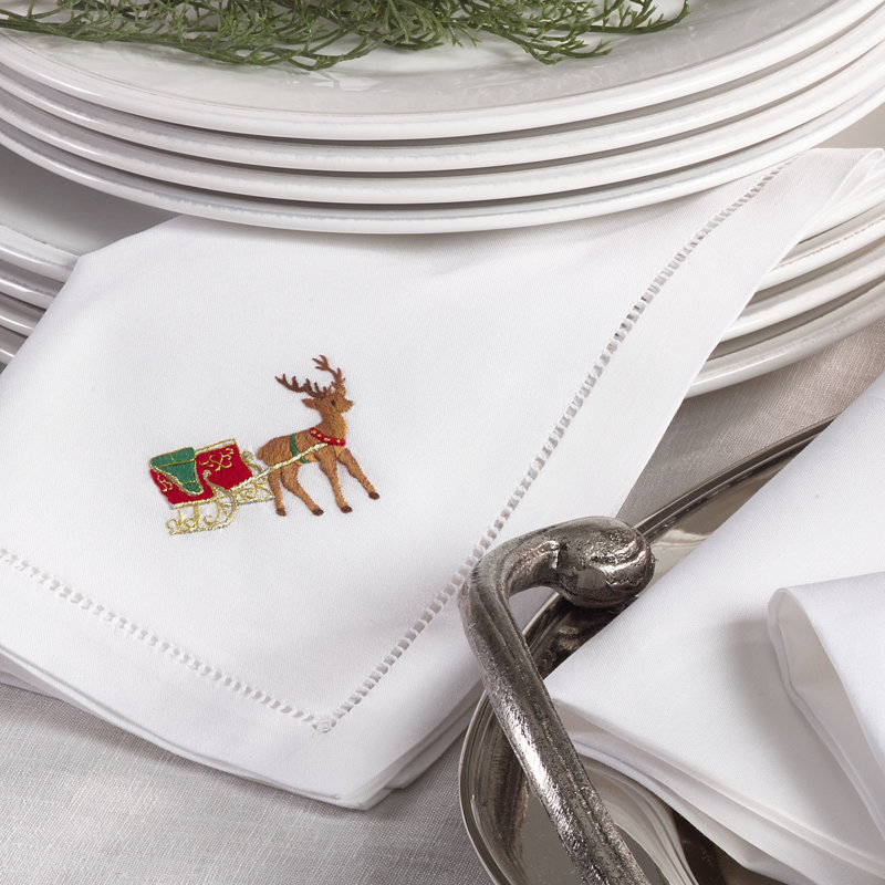 Villasenor Cotton Embroidered Square Napkin