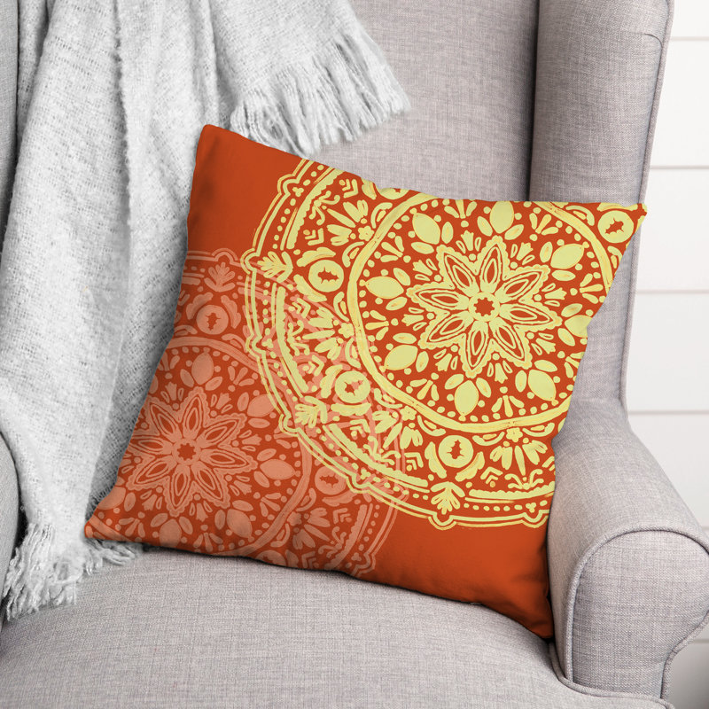 Housse et insert de coussin extérieur d'extérieur, Orange, Floral 7