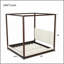 Lit plateforme à baldaquin en bois très grand avec tête de lit tapissier, structure espresso et tissu blanc-1456924361-1456924363