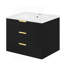 Armoire murale suspendue 24 po avec tiroir double, petit lavabo de salle de bain rectangulaire flottant avec trou de robinet simple et trop-plein, armoire de salle de bain moderne avec lavabo en céramique-413633755