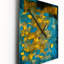 Horloge murale abstraite lyrique en bleu et jaune I - Collages abstraits-99633960