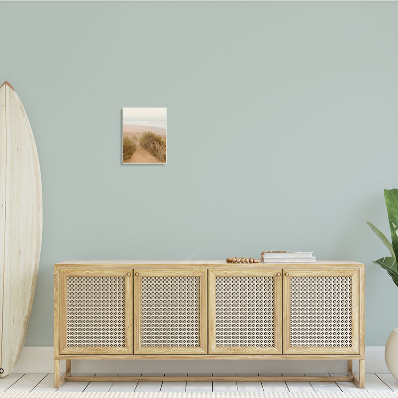 Sun Bleached Beach Coast Tall Grass Sand Dunes par Ian Winistanley - photographie, H 15 po x l 10 po, Bois