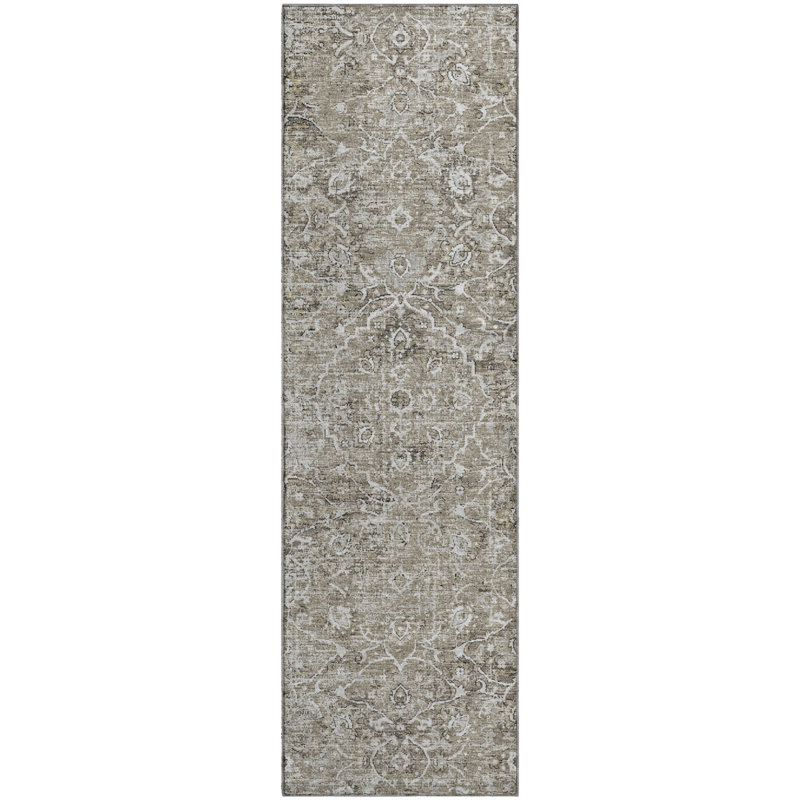 Premium Machine Washable Andreau AMF92 Gray Rug, Runner 2'3" x 7'6"