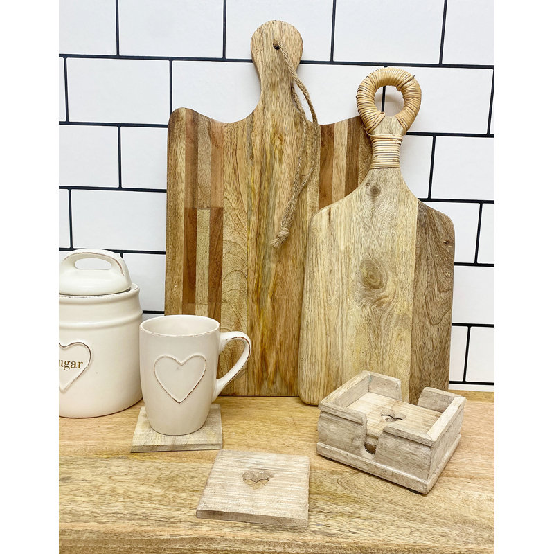 Wood Square 6 Piece Coaster Set