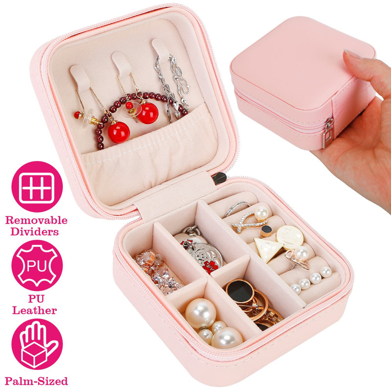 Mini-boîte de rangement pour bijoux, Rose