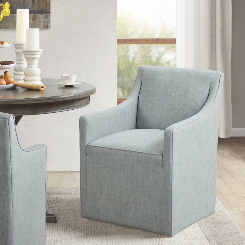 Chaise de salle à manger avec accoudoirs et roulettes