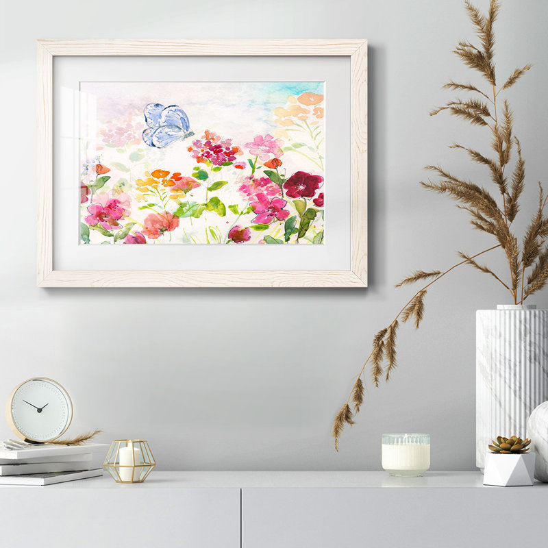 «Summer Garden Butterfly», impression sur papier, Blanc, H 14 po x l 20 po x P 1,5 po