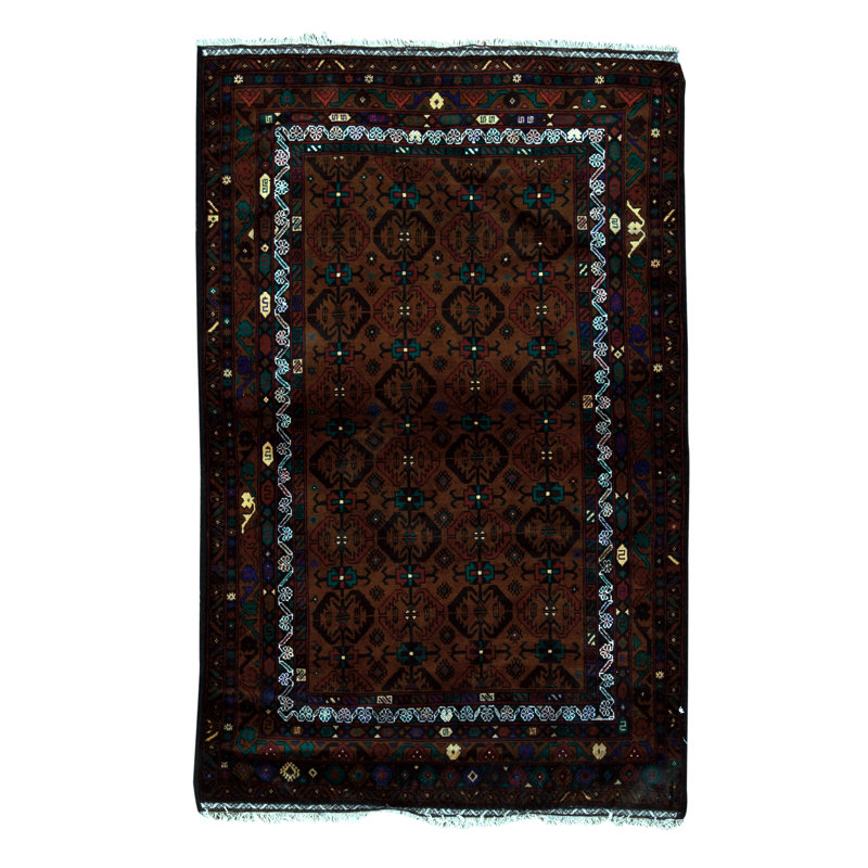 Tapis brun de haute qualité noué à la main