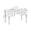 Bureau rectangulaire en bois massif noir avec 5 tiroirs-117812087
