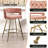 George Bar Stools Set Of 2 Counter Height Velvet Upholstered Modern Barstools With High Backs 4 Metal Legs Chair For Kitchen Island Dining Room Bar-847166791