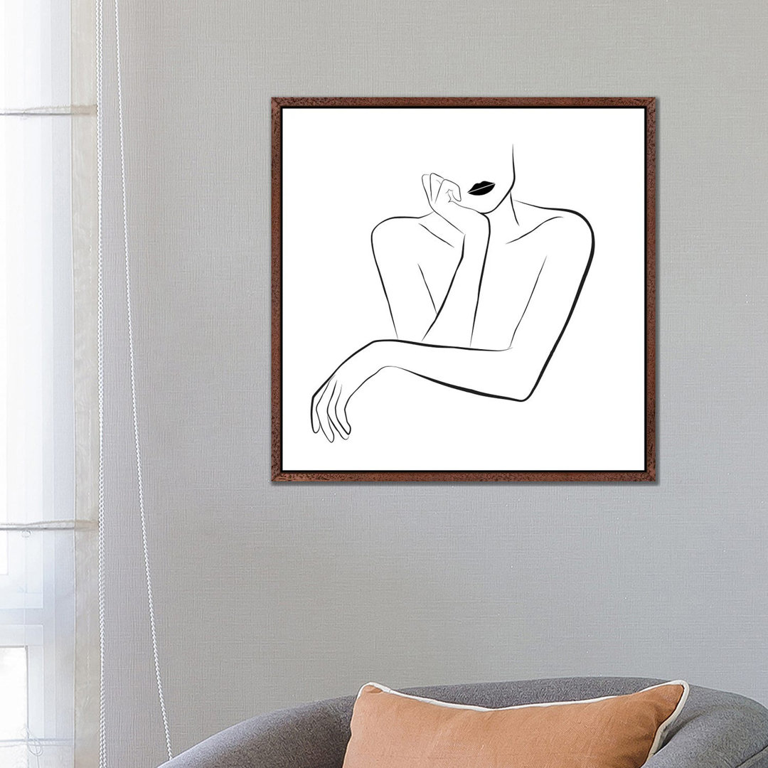 Minimal Face Line Art von Tiny Treasure Prints - Galerie- Giclée auf Leinwand