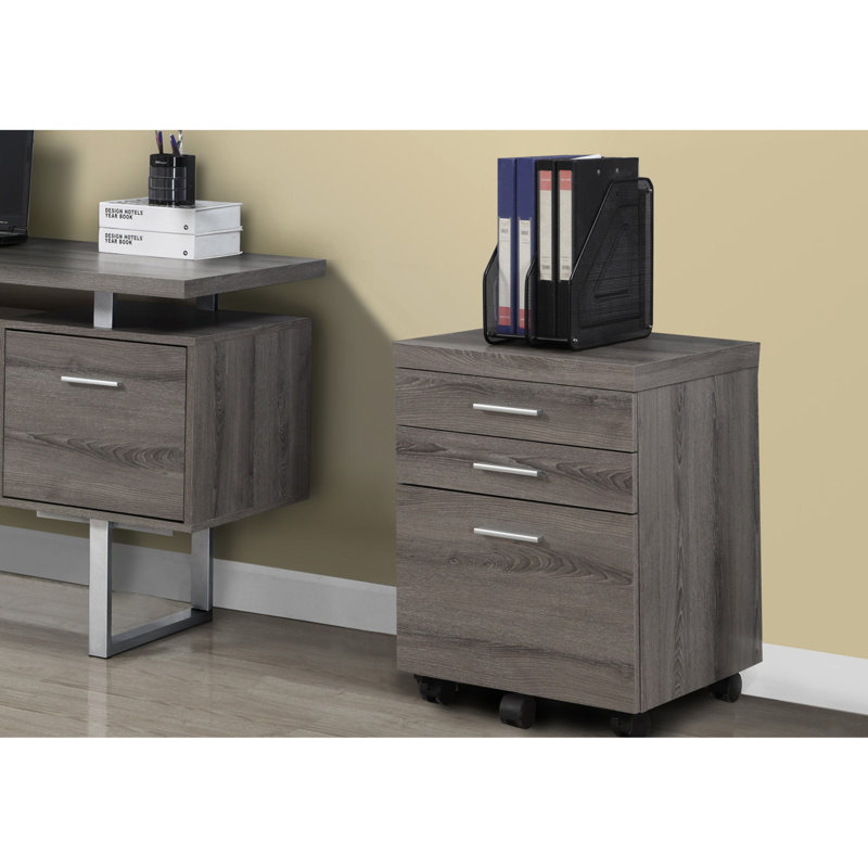 3 classeurs, mobile, rangement, taupe, bureau