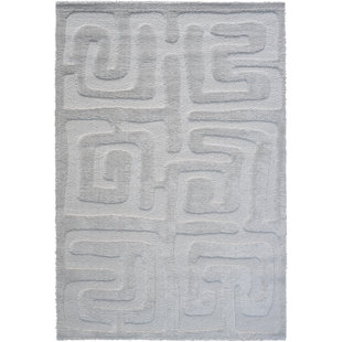 Luna Meara Ivory And White Recycled Polyester Area Rug