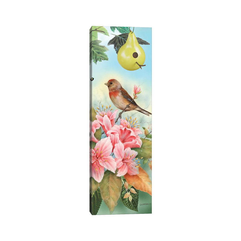 A Finch For The Season - Wrapped Canvas Panoramic Painting, 30.48 cm H x 91.44 cm W x 1.91 cm D