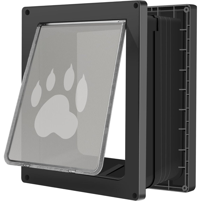 Large Dog Door for Wall, Weatherproof Pet Door for Cats and Dogs Up to 100 lb, Durable, Telescoping Tunnel, Snap-in Closing Panel Included (Large)