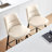 Beige Counter Height Bar Stools Set of 2, 26 Inch Seat Height with Back and Metal Legs, 360° Swivel Upholstered Faux Leather Swivel Bar Stools-827430068-827969038