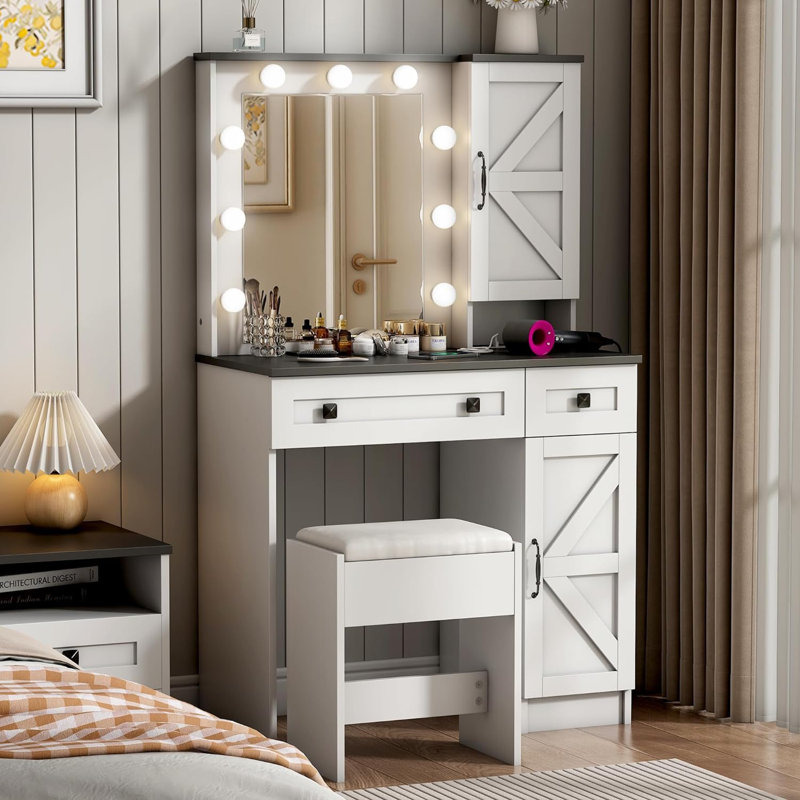 Meuble-lavabo 31,5 po avec miroir lumineux Rontae