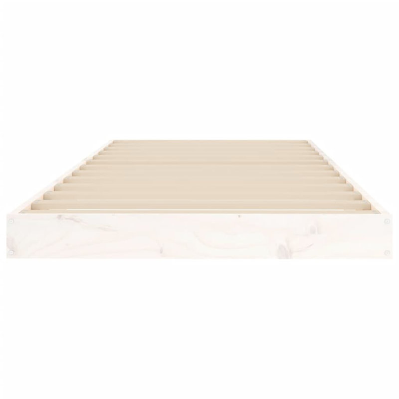 Bed Frame Solid Wood, Small Single (2'6), white