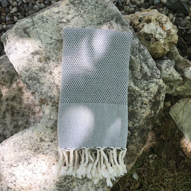 Premium Fouta Beach Towel, 100% Cotton, 23.6 x 43.3 inches | High Water Absorbent, Soft and Durable, 6.3 oz/sq ft | Machine Washable, Elegant Anthracite Color | Perfect for Beach, Pool, and Spa Use