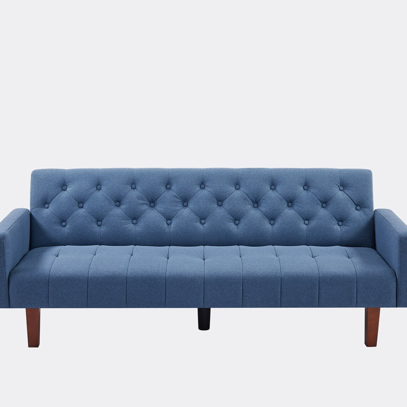 Travell 74.41'' Sleeper, Blue Linen