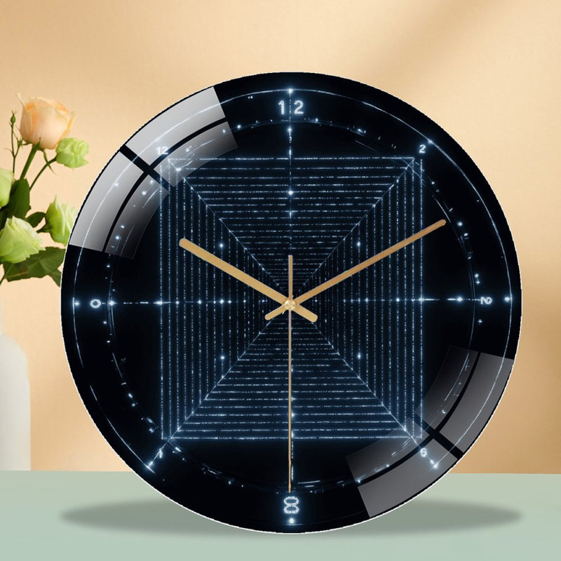Horloge murale rétro en verre rétro 12 po