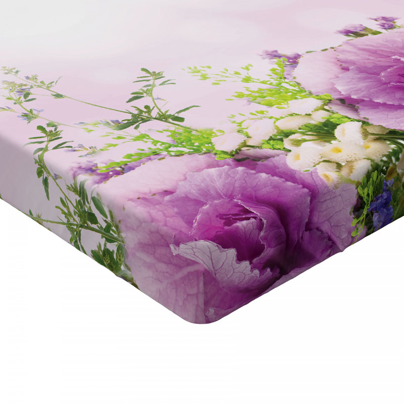 Microfiber Floral Fitted Sheet, Twin Fitted Sheet