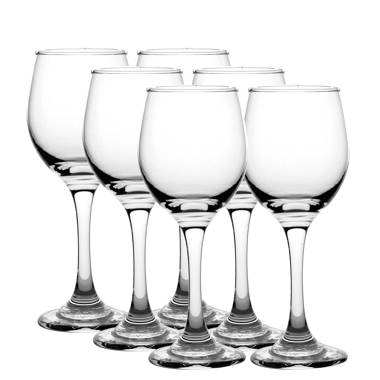 LAV Red Wine Glasses Set of 6 - Clear Wine Glasses with Stem 13.5 oz