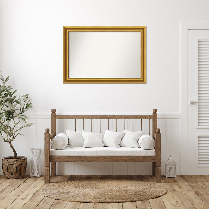 Miroir de salle de bain Jashawna, 31,75 po x 45,75 po, Doré