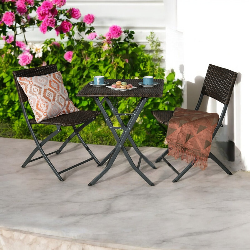  Nevada Folding Bistro Set, Brown