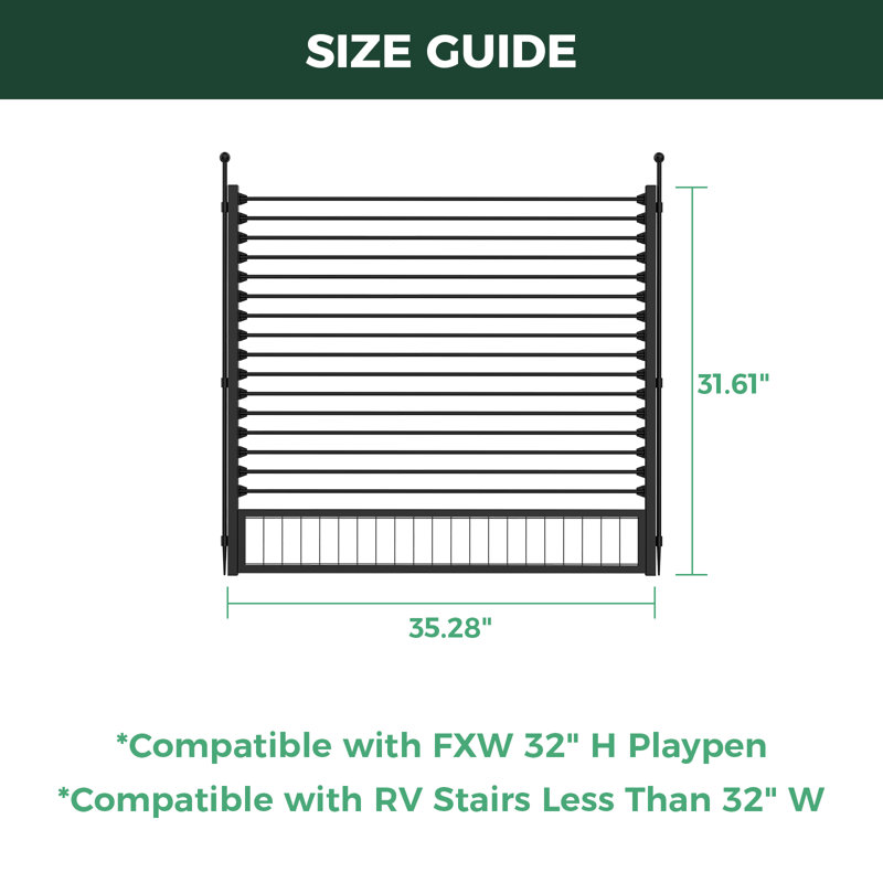 FXW RV Step Grid (Playpen Not Included) - Dog Barrier for RV Stairs, Compatible Playpen¦Patent Pending