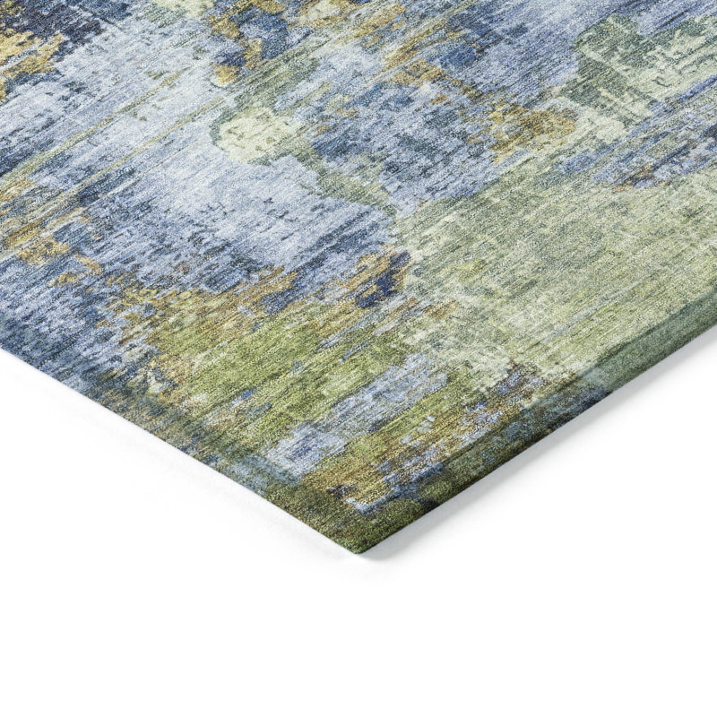 Tapis abstrait intérieur / extérieur lavable à la machine Chantille ACN2300, Rectangulaire 8 pi x 10 pi