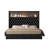 Queen Size Velvet Tufted Soft Bed Frame With USB Port And Night Light,52'' High Headboard With Rivet Decoration, Wing-Back Platform Bed With Headboard Shelf, Black-769682894-769682892