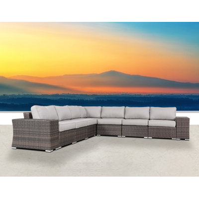 Albulena Fully Assembled Outdoor Wicker Patio Sofa | Pre-Assembled Quick Setup Patio Furniture